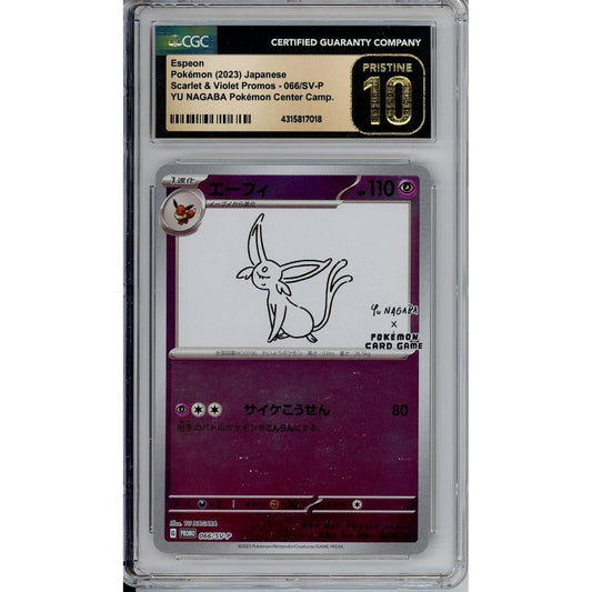 Pokemon Graded: JP Espeon #66 Yu Nagaba Pokemon Center Promo (2023) Reverse Holo CGC Pristine 10