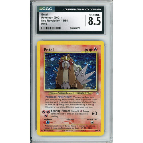 Pokemon Graded: Entei 6/64 Neo Revelation (2001) Holo CGC 8.5