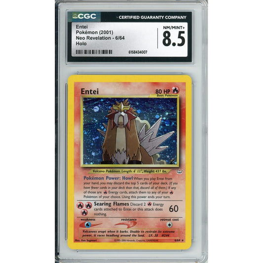 Pokemon Graded: Entei 6/64 Neo Revelation (2001) Holo CGC 8.5