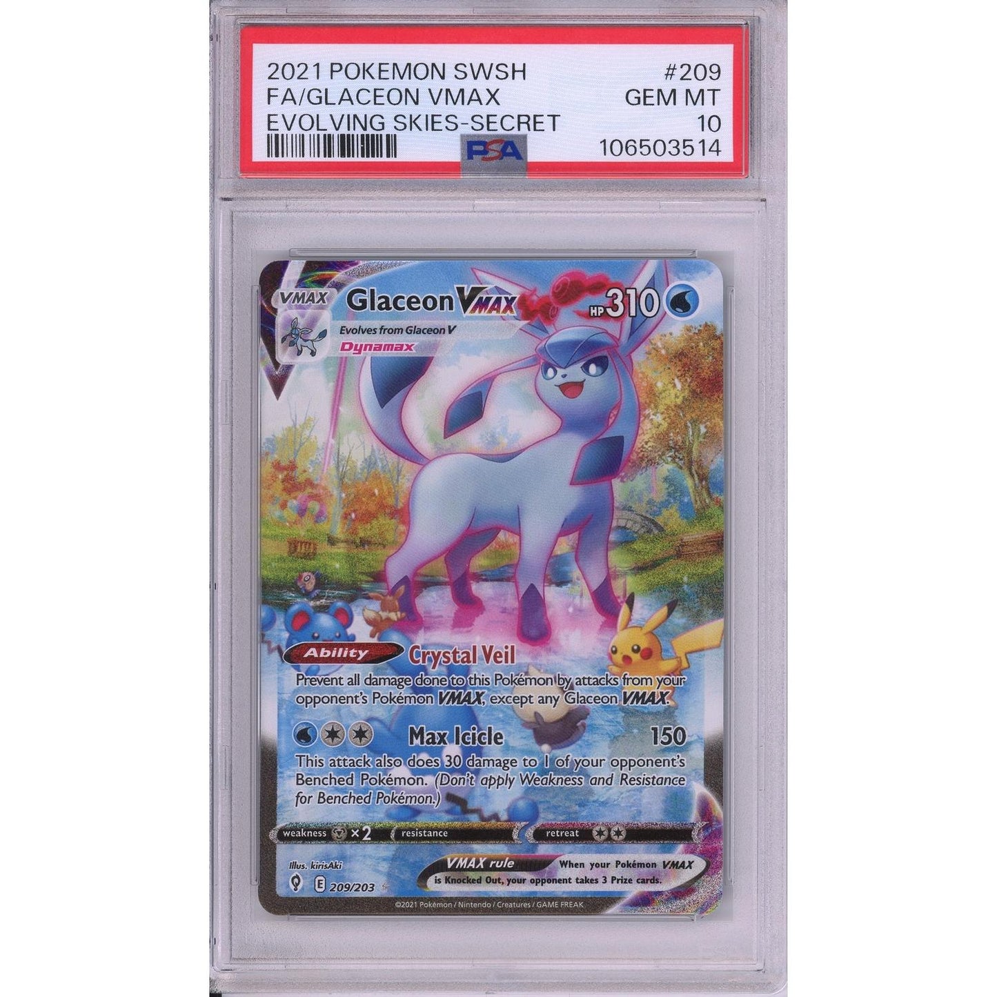 Pokemon Graded: Glaceon VMAX PSA 10