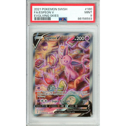 Pokemon Graded: Espeon V 180/203 Evolving Skies (2021) Holo PSA 9