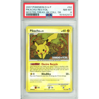 Pokemon Graded: Pikachu 94/123 Diamond & Pearl (2007) Reverse Foil PSA 8