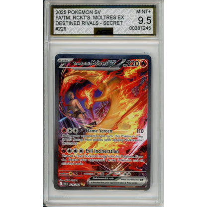 Pokemon Graded: Team Rocket's Moltres 229/182 Destined Rivals (2025) Secret Rare Holo AGS 9.5