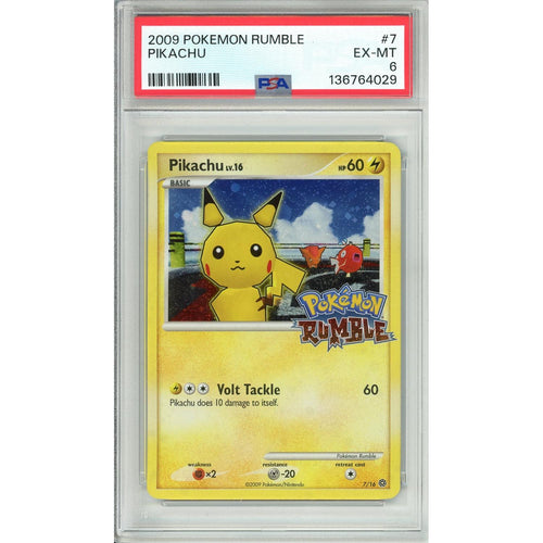 Pokemon Graded: Pikachu 7/16 Pokemon Rumble (2009) Holo PSA 6