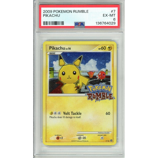 Pokemon Graded: Pikachu 7/16 Pokemon Rumble (2009) Holo PSA 6