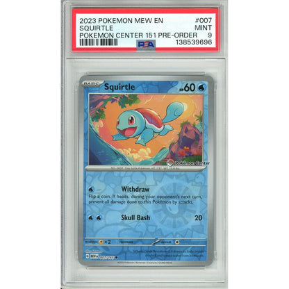 Pokemon Graded: Squirtle 7/165 151 Pre-Order PC Promo (2023) Reverse Holo PSA 9