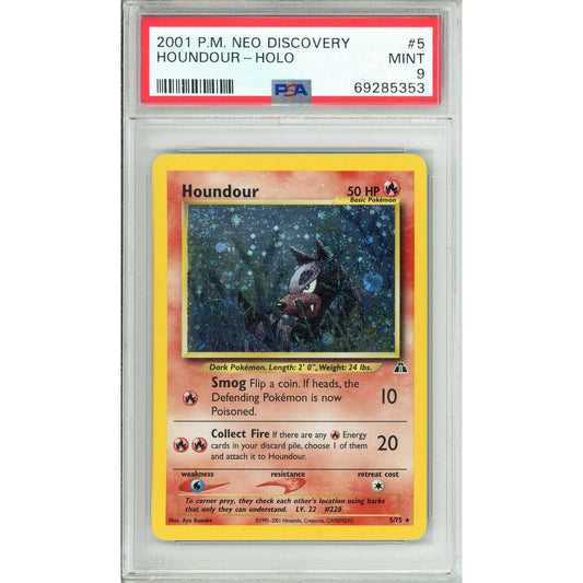 Pokemon Graded: Houndour 5/75 Neo Discovery (2001) Holo PSA 9