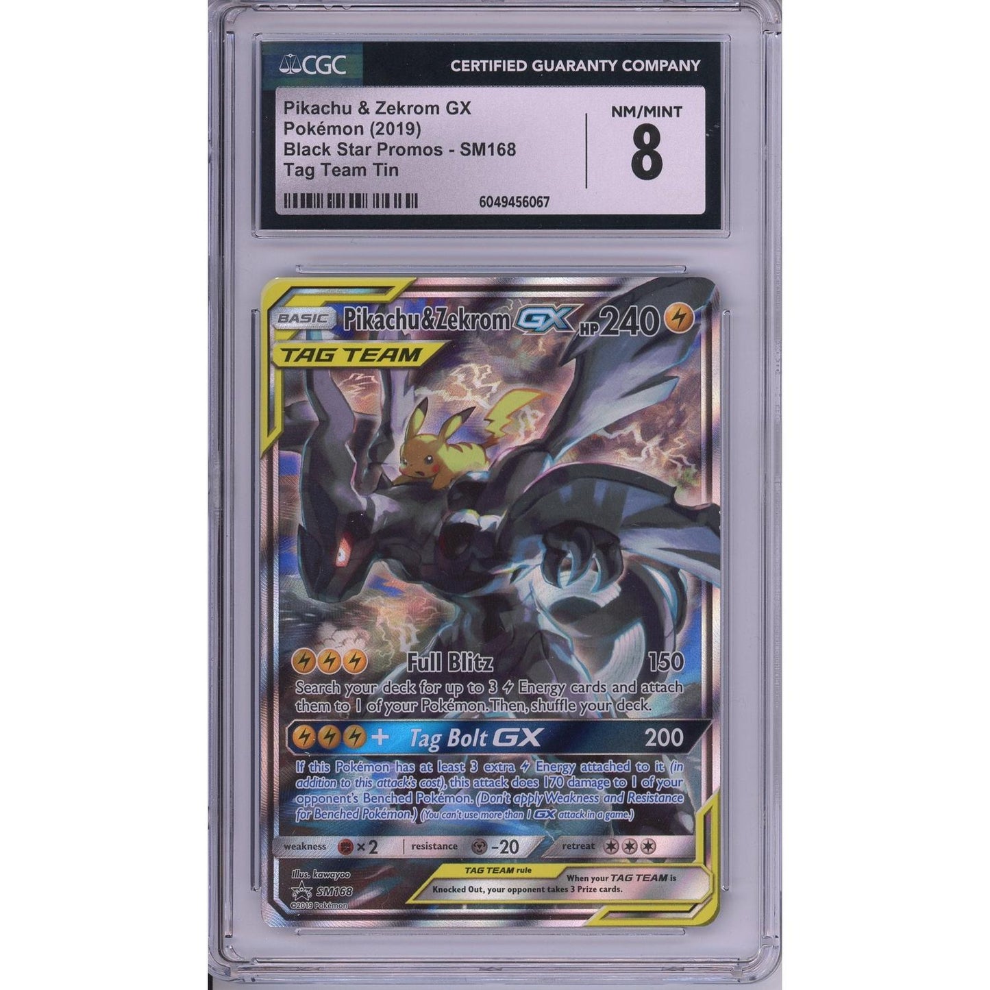 Pokemon Graded: Pikachu & Zekrom GX CGC 8