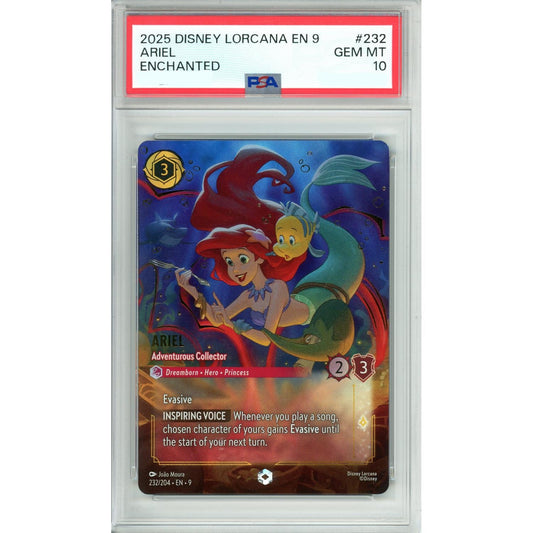 Lorcana Graded: Ariel Adventurous Collector 232/204 Enchanted (2025) PSA 10