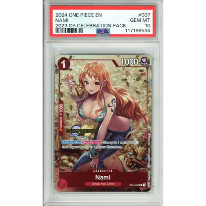 One Piece Graded: Nami ST01-007 2023 Championship Celebration Pack Foil PSA 10