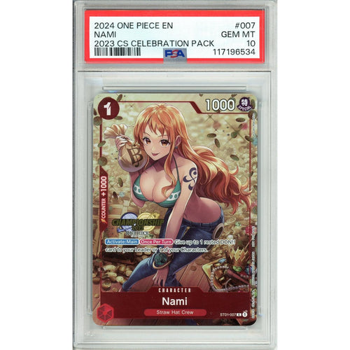 One Piece Graded: Nami ST01-007 2023 Championship Celebration Pack Foil PSA 10
