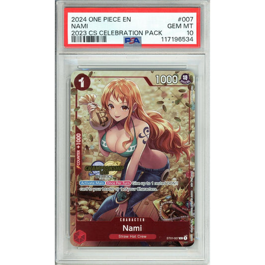 One Piece Graded: Nami ST01-007 2023 Championship Celebration Pack Foil PSA 10