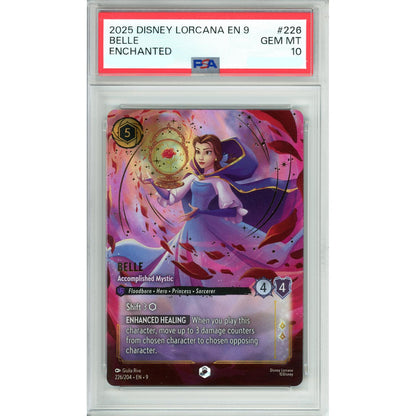 Lorcana Graded: Belle Accomplished Mystic 226/204 Enchanted (2025) PSA 10