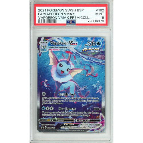 Pokemon Graded: Vaporeon VMAX #SWSH182 Premium Collection (2021) PSA 9
