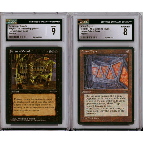 MTG Graded: Mana Crypt CGC 8, Sewers of Estark CGC 9, Giant Badger CGC 7.5, Arena CGC 8 HarperPrism Set of 4