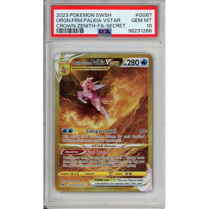 Pokemon Graded: Origin Forme Palkia VSTAR GG67/6670 Crown Zenith (2023) Gold Secret Rare PSA 10