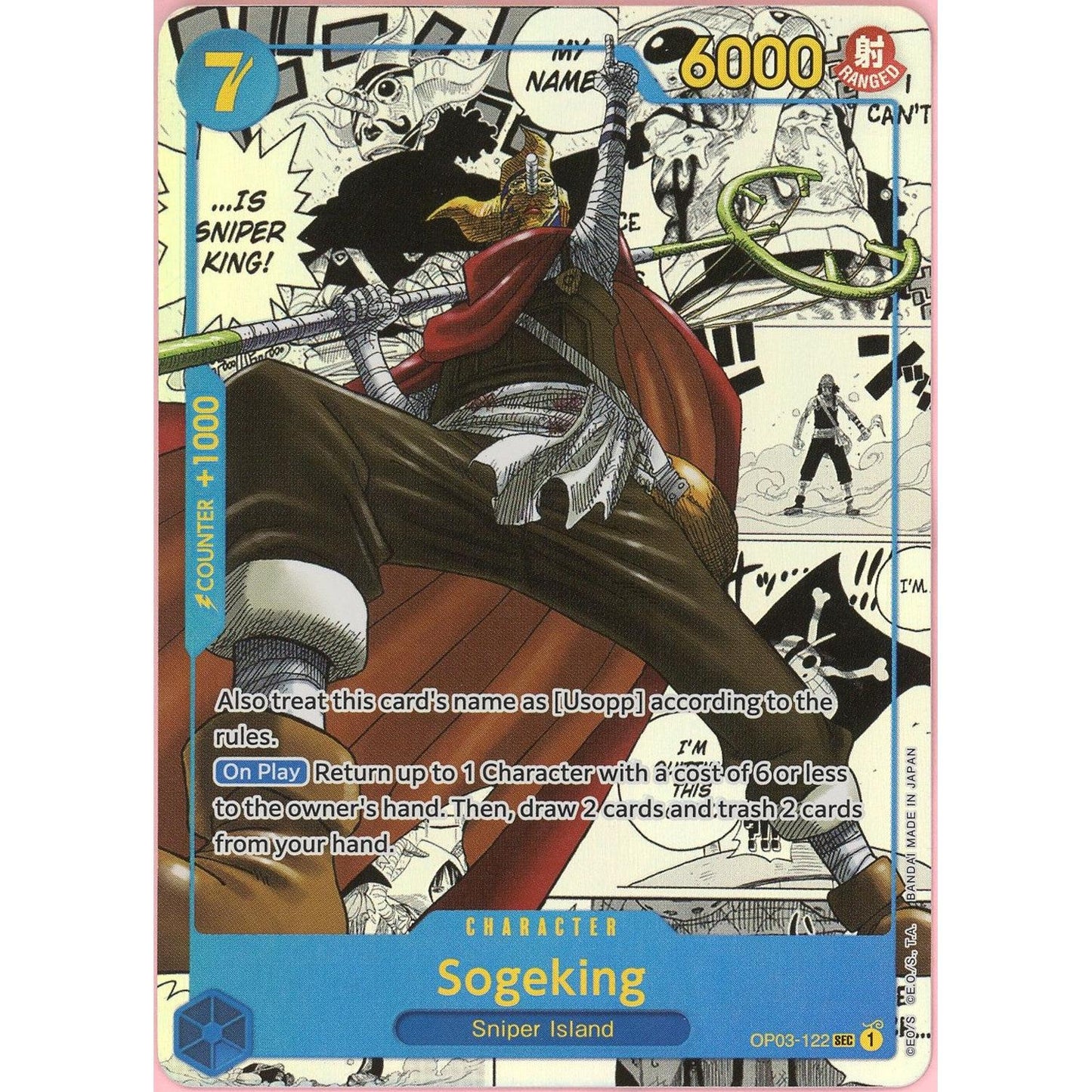 One Piece Single: Sogeking OP03-122 Manga Alt Art Pillars Of Strength NM