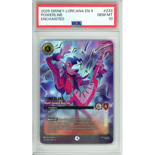 Lorcana Graded: Powerline World's Greatest Rockstar 233/204 Enchanted (2025) PSA 10