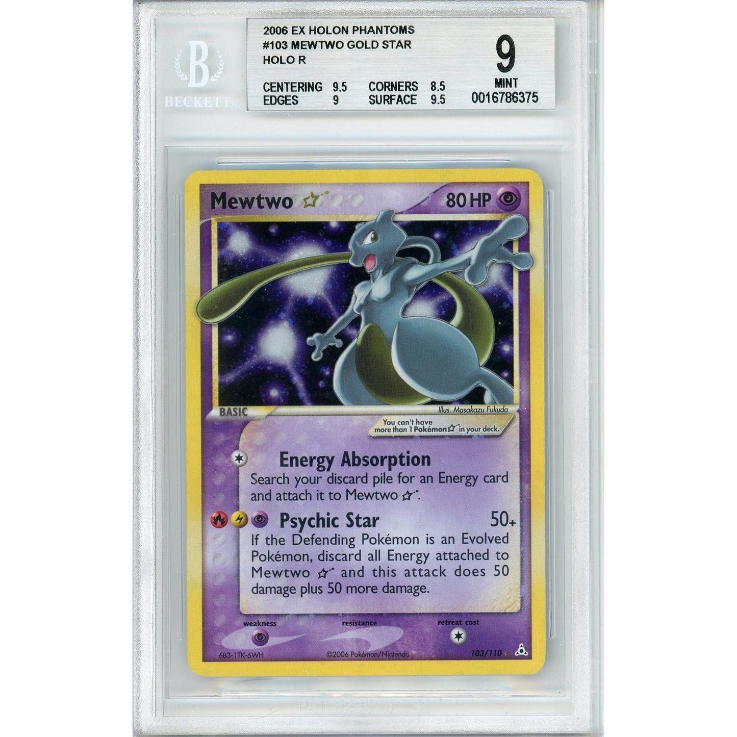 Pokemon Graded: Mewtwo Gold Star Beckett 9