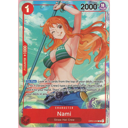 One Piece Single: Nami OP01-016 Alt Art Romance Dawn NM