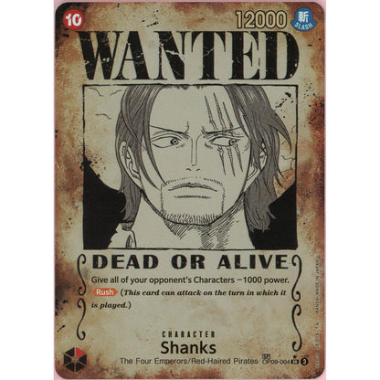 One Piece Single: Shanks Wanted Poster OP09-004 Emperors In The New World NM