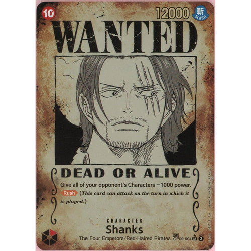 One Piece Single: Shanks Wanted Poster OP09-004 Emperors In The New World NM