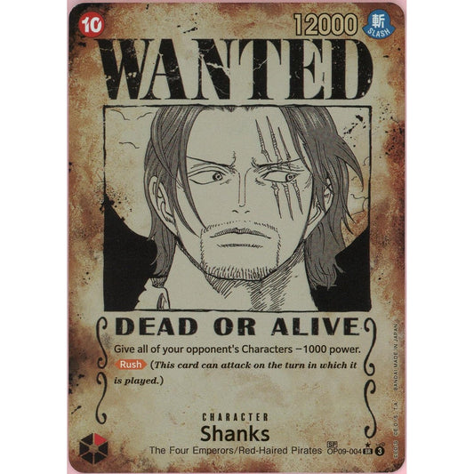 One Piece Single: Shanks Wanted Poster OP09-004 Emperors In The New World NM