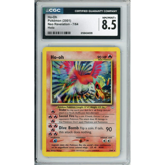 Pokemon Graded: Ho-Oh 7/64 Neo Revolution (2001) Holo CGC 8.5
