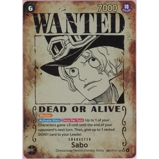 One Piece Single: Sabo Wanted Poster OP13-120 Carrying On His Will MP