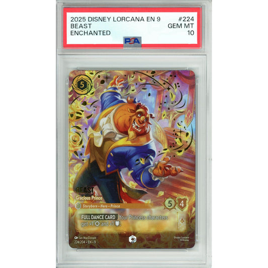 Lorcana Graded: Beast Gracious Prince 224/204 Enchanted (2025) PSA 10