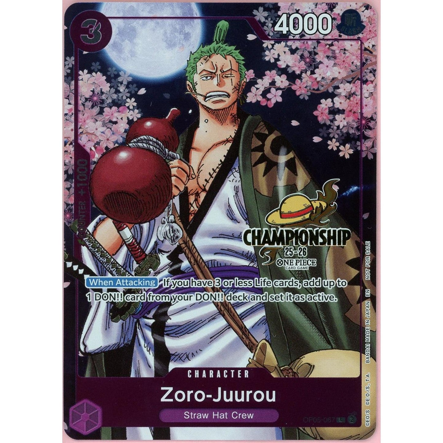 One Piece Single: Zoro-Juurou OP05-067 Awakening Of A New Era Championships 25-26 LP