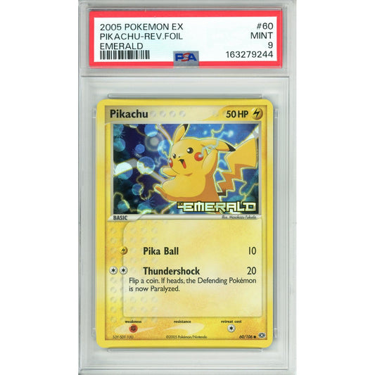 Pokemon Graded: Pikachu 60/106 Emerald (2005) Holo PSA 9