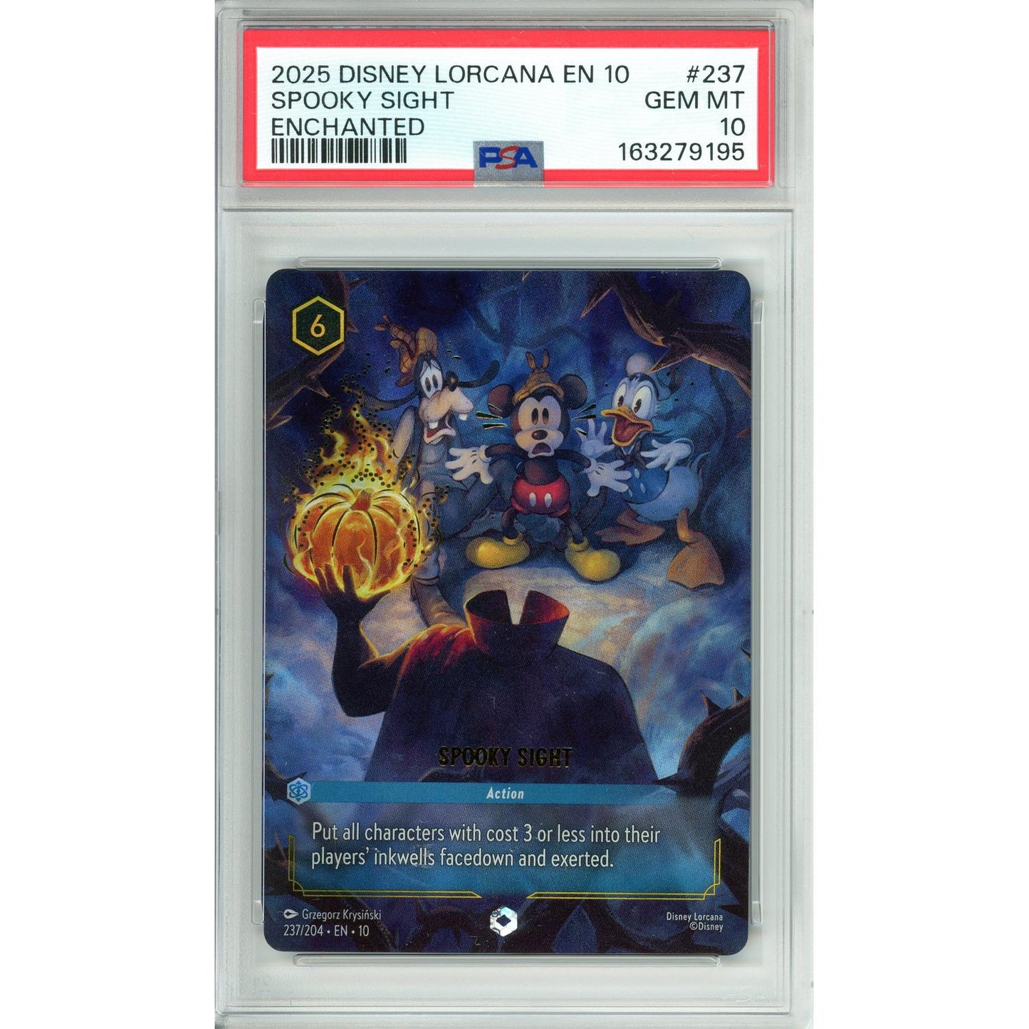 Lorcana Graded: Spooky Sight 237/204 Enchanted (2025) PSA 10