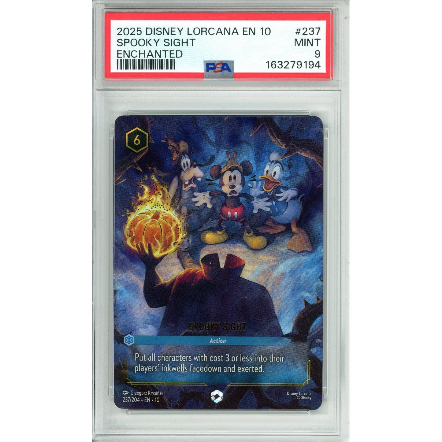 Lorcana Graded: Spooky Sight 237/204 Enchanted (2025) PSA 9