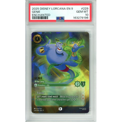 Lorcana Graded: Genie Of The Lamp 229/204 Enchanted (2025) PSA 10