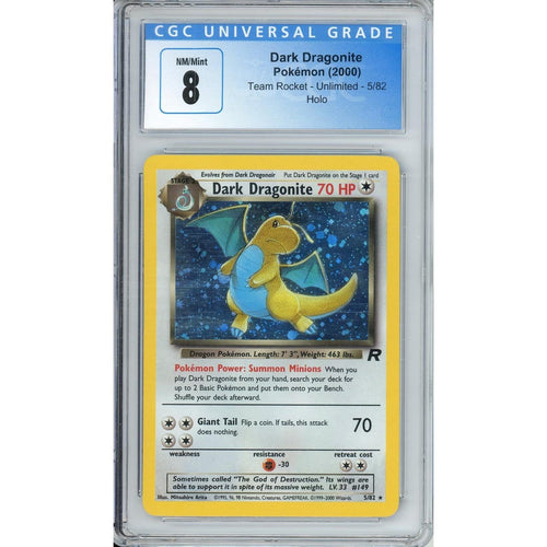 Pokemon Graded: Dark Dragonite 5/82 Team Rocket Unlimited (2000) Holo CGC 8