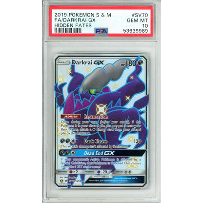 Pokemon Graded: Darkrai GX SV70/SV94 Hidden Fates (2019) Holo PSA 10