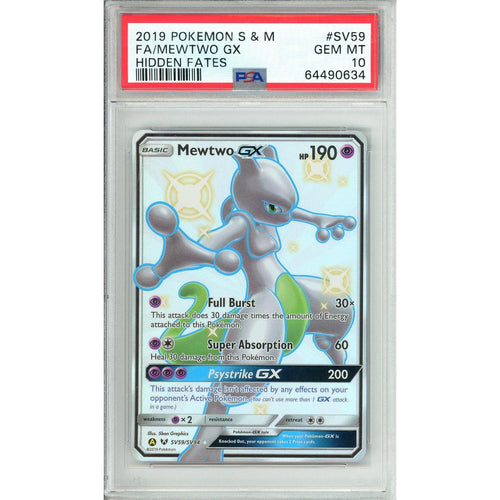 Pokemon Graded: Mewtwo GX SV59/SV94 Hidden Fates (2019) Full Art PSA 10