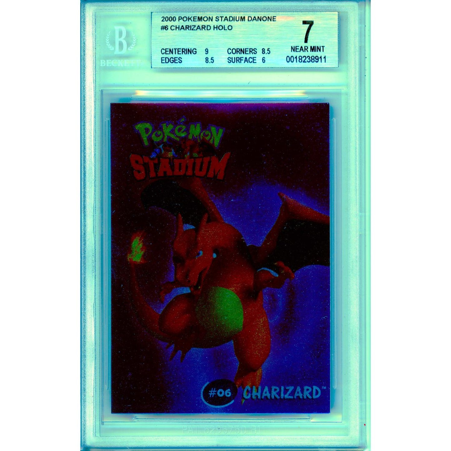 Pokemon Graded: #06 Charizard Stadium Danone (2000) Holo Beckett 7