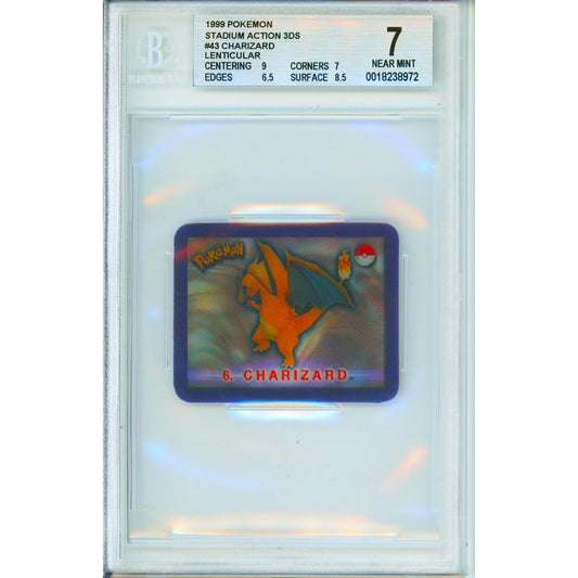 Pokemon Graded: Charizard #43 Stadium Action 3DS Lenticular (1999) Beckett 7