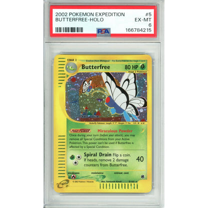 Pokemon Graded: Butterfree 5/165 Expedition (2002) Holo PSA 6