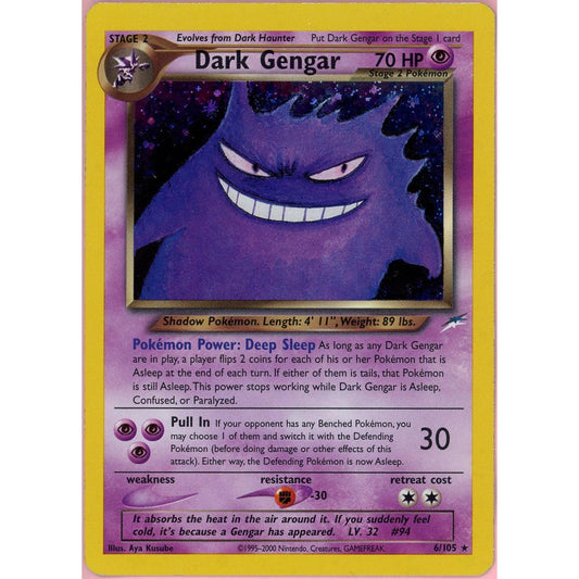 Pokemon Single: Dark Gengar 6/105 Neo Destiny (2002) Holo LP