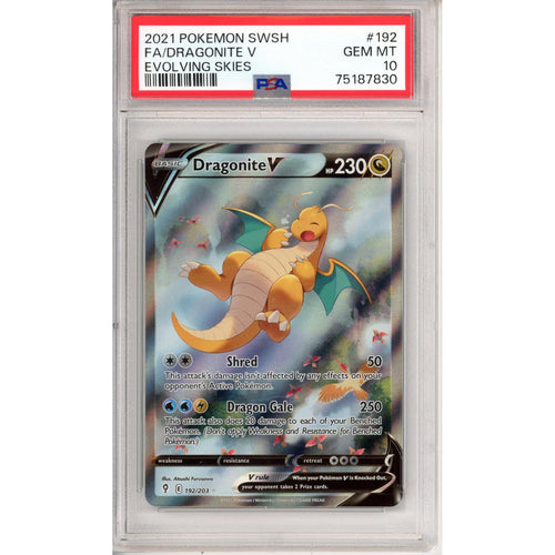Pokemon Graded: Dragonite V Evolving Skies PSA 10
