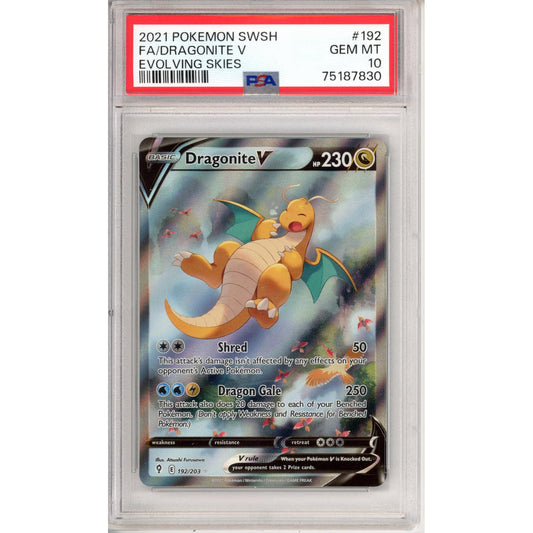Pokemon Graded: Dragonite V Evolving Skies PSA 10