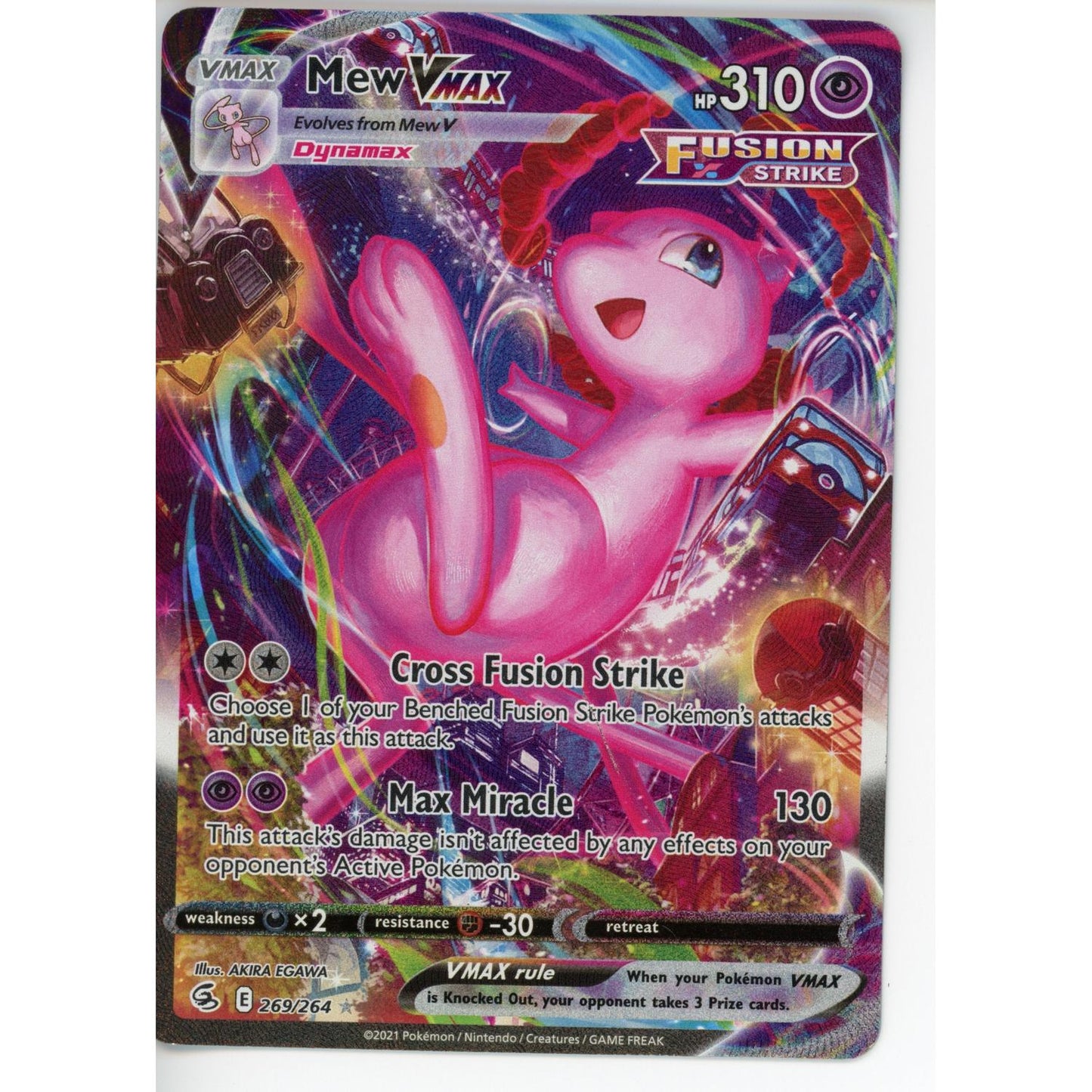 Pokemon Single: Mew VMax (Alt Art Secret) SWSH08 269/264 NM