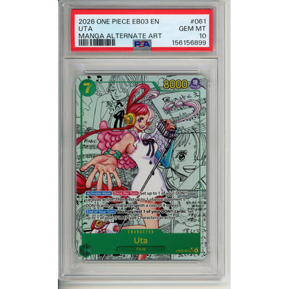 One Piece Graded: Uta (2026) EB03-061 Manga Alternate Art PSA 10
