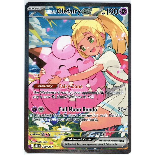 Pokemon Single: Lillie's Clefairy EX 280/217 NM