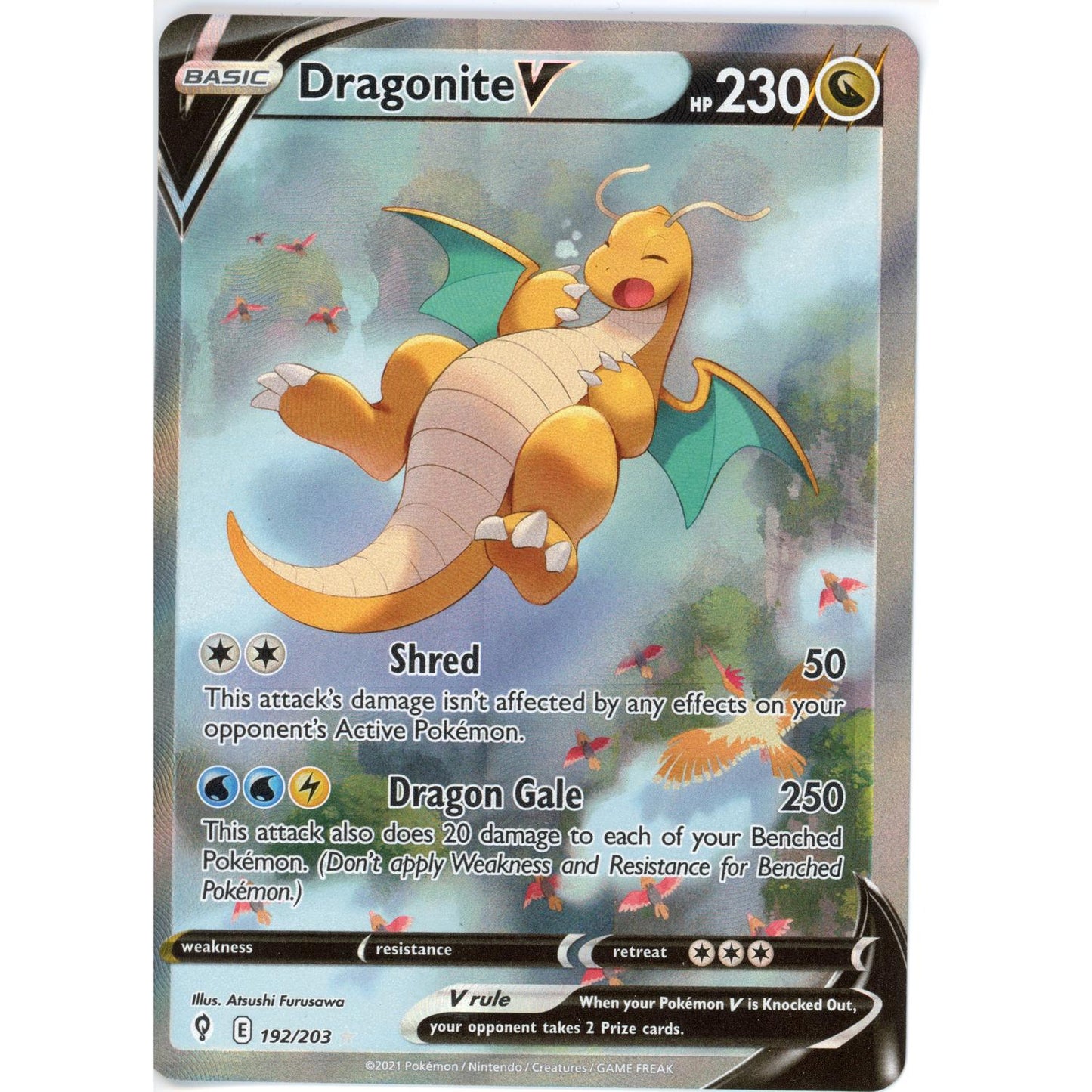 Pokemon Single: Dragonite V 192/203 NM