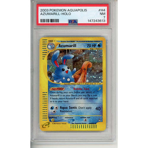 Pokemon Graded: 2003 Azumarill- Holo H4 PSA 7