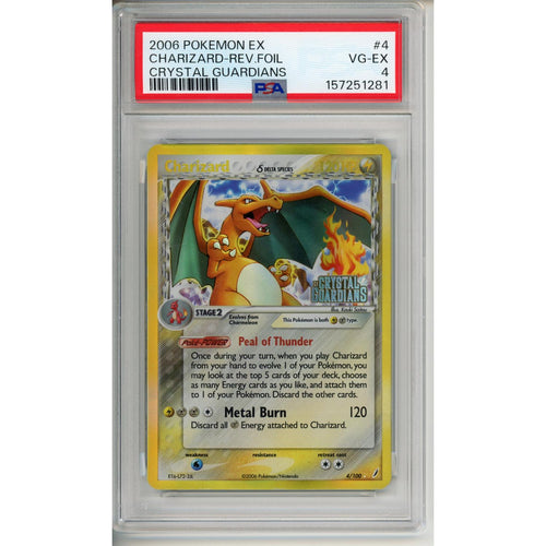 Pokemon Graded: Charizard Rev Foil Crystal Guardians PSA 4